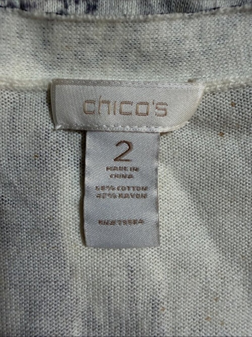 Chico’s Abstract Animal Print Cardigan Metallic Trim Size 2 L - Picture 9 of 9